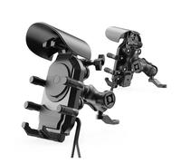 Support GPS Guidon Vélo Support De Chargeur Rapide 15 W Charge sans Fil Résistant Aux Chocs pour Smartphone Guidon De Vélo Antivol Étanche(Wireless Charger M)