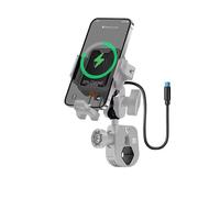 Support GPS Moto Support De Téléphone Amortisseur Chocs pour Moto Chargeur Type C Antivol Réglable Navigation À Dégagement Rapide(Charging- gray3)