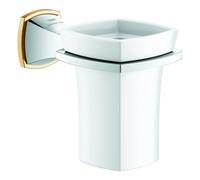Support Grandera de Grohe, avec rince-bouche en céramique, 40909IG0, Couleur: Chrome / Or