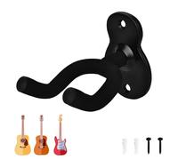 Support Guitare Mural Noir Accroche Mural Guitare en Métal Crochets Muraux pour Guitare Acoustique Électrique Basse Ukulélé Guitare Classique