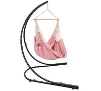 Support Hamac avec Chaise Suspendue XXL Fauteuil de Balancoire 360° Rose