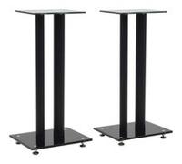Support haut parleur 2pc Verre trempé Design 2 colonnes Noir G