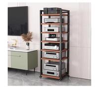 Support Hi-Fi réglable à 7 étagères MA Rack pour DVD Sto, design ouvert, 60 cm de large, noir - Parfait pour la maison o & Ma nizat