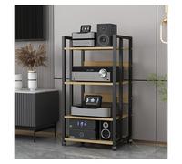 Support HiFi à 4 niveaux autonome pour centre de divertissement à domicile, parfait pour tourne-disque, haut-parleur, amplificateur, jaune H