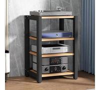 Support HiFi O avec étagères réglables sur pied Conent Sto Open Record Player Stand Slish Cabinet phonographe pour divertissement à domicile et Ma nizat