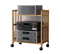 Support HiFi robuste - 2/3/4 niveaux AV Media Cabinet étagère d'angle pour lecteur DVD, console de jeu, box TV, routeur WiFi, système stéréo avec roulettes, support de composants audio.