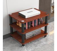 Support HiFi, support Ma Sto robuste pour chambre à coucher et sous-sol, platine, lecteur CD, centre de divertissement d'angle (marron) - Parfait pour les amateurs de musique