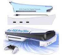 Support Horizontal pour Nouvelle Console PS5 Slim avec Hub USB 4 Ports, Base Support Accessoires pour 2023 Playstation 5 Slim Disc & Digital Edition, Support avec 4 Ports USB 2.0 Date pour Chargement