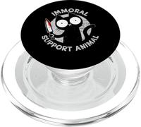 Support Immoral Tueur d'animaux Chat Dark Humour Design PopSockets PopGrip pour MagSafe