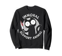 Support Immoral Tueur d'animaux Chat Dark Humour Design Sweatshirt