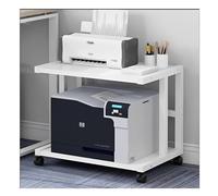 Support Imprimante Meuble Imprimante Support D'imprimante À 2 Niveaux avec Roues, Chariot D'imprimante, Table sous Le Bureau, Étagère D'imprimante pour Le Bureau Et La Maison (Color : White, Size :