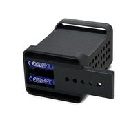 Support imprimé en 3D pour Samsung T9 SSD, étui de rangement sécurisé noir mat avec couvercle coulissant, aérations de refroidissement et fente de câble de type C pour disque SSD portable T9 (deux