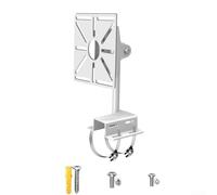 Support inclinable à 360 degrés pour caméras dôme avec système de serrage réglable pour poteaux de 100 mm à 500 mm de diamètre (argenté)