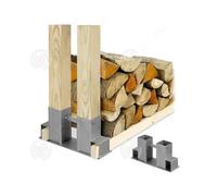 Support - INN - Range-bûches - Acier allié - Bois robuste - Montage facile