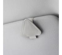 Support intérieur de voiture pour lunettes de soleil avec construction en cuir synthétique et clip de fixation pour visière pour un positionnement stable des lunettes (gris)