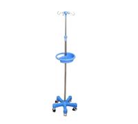 Support IV avec roulettes, portable, roulant stable | Poteau IV avec plateau et 4 crochets réglables en hauteur, for soins à domicile en clinique
