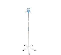 Support IV en acier inoxydable à hauteur réglable avec 4 crochets stable | Base à 5 pieds avec roulettes, support anti-goutte mobile for hôpitaux, cliniques et soins à domicile