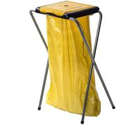 Kadax – Support pour tri des ordures – Robuste avec couvercle plastique – Simple, jaune