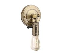 Support Lamp Vintage, E27 Edison Rétro Porte-Lampe Murale avec Interrupteur pour Usage Domestique et Décoration 220V(Bronze)
