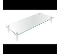 Support Laptop TooQ TQMR061 Aluminium/Silicone/Verre Trempé Transparent 560x210x80mm Charge Max 20kg, Dimensions Packaging 621x220x37mm