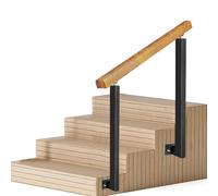 Support latéral de main courante en bois, rampe d'escalier extérieure pour 1 à 3 marches, rampe de transition de porche réglable à l'extérieur pour marches en béton ou escaliers en bois(Height 95cm,90