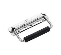 Support latéral de poignée de traction en plastiqu Coffre à outils en acier inoxydable 140 mm x 40 avec poignée annulaire, couleur argentée, 1 pièce(Iron 1Pcs)