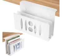 Support latéral pour Ordinateur Portable-en Acier-Pas de perçage nécessaire-pour MacBook Pro/Air,Ordinateur Portable,iPad,Livres (Double Couche-Blanc)