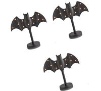 Support LED chauve-souris à piles avec lumière vacillante - Convient pour les petits espaces gothiques - Décoration d'intérieur portable pour Halloween