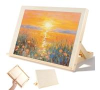 Support Livre Chevalet de Table Bois 30 x 23cm Portable Réglable Convient aux Grands et Petits Livres de Lecture, de Musique et de Cuisine, iPads et Tablettes, Support de Document de Bureau