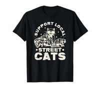 Support Local Street Cats Funny Raton laveur Opossum Cat T-Shirt