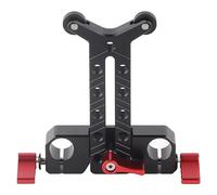 Support Longue Focale Réglable en Hauteur 15mm en Alliage d'Aluminium Léger et Robuste - Support Objectif Stable avec Poulie Intégrée pour Rails de Caméra