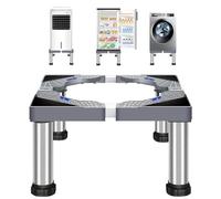 Support Machine à Laver Réglable 40-60 cm, Socle Lave-Linge Hauteur 18-21 cm avec 4 Pieds, Base Anti-Vibration, Charge 150 kg pour Sèche-Linge, Réfrigérateur et Congélateur