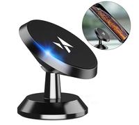 Support magnétique 360° pour téléphone de voiture, à fixer sur le tableau de bor