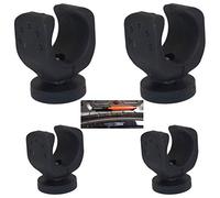 Support magnétique, crochets de montage magnétiques, aimants puissants et pince flexible, base ronde aimantée avec caoutchouc, pour support de lampe de poche, lot de 4 (deux grands et deux petits)