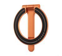 Support magnétique de téléphone portable, rotatif à 360 degrés, pliable, en métal, forte adhérence, pour smartphone, voiture, bureau, extérieur, autoportrait, orange flamme (flamme orange)