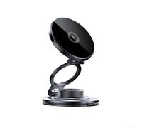 Support magnétique de voiture 15 W avec rotation à 360° - Chargement rapide sans fil pour iPhone - Pour Samsung - Utilisation sur tableau de bord et grille d'aération (gris)