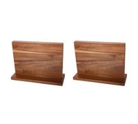 Support magnétique double face en bois d'acacia pour cuisine, affichage d'aimants puissants, ustensiles de cuisine en bois d'acacia