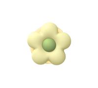Support magnétique en forme de fleur en silicone 3D, jaune crème | Fleur rotative à 360°, compatible MagSafe, support réglable sur 3 positions, support magnétique amovible