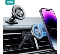 Support magnétique ESR pour téléphone, fixation grille d'aération/tableau de bord, compatible iPhone 17/16/15/14/13/12, support voiture MagSafe pour Samsung S26/25 et Google Pixel 10 Carbon black