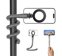 Support Magnétique Flexible pour Téléphones,Support Portable Magsafe pour Selfie Stick pour Le Shopping,Le Tapis Roulant,La Poussette,Compatible avec iPhone/Android/Go Pro,etc (Grey)