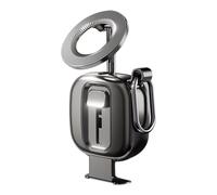 Support magnétique multifonctionnel pliable et portable pour téléphone/trépied rotatif universel à 360 - Noir