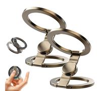 Support magnétique Pliable pour téléphone avec Anneau, Support magnétique pivotant à 360° et « Fidget Spinner », Mains Libres à Double Anneau pour Bureau (Gray*2)