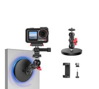 Support magnétique pour appareils photo de sport et téléphones, support magnétique flexible pour téléphone portable, enveloppé de silicone, double tête sphérique, base de 66 mm