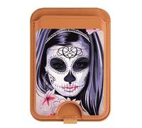Support magnétique pour carte de crédit Motif tête de mort en sucre Steam Punk Girl gothique pour iPhone 16 15 14 13 Pro Max, multicolore