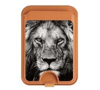 Support magnétique pour cartes et cartes Motif visage de lion pour iPhone 16 15 14 13 Pro Max, multicolore