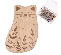 Support magnétique pour épingles, clip à aiguilles forme animale en bois, coussin pour épingles avec 100 épingles multifonction pour couture broderie, couturière
