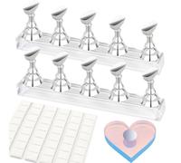 Support magnétique pour faux ongles pour la peinture des ongles, support pour nail art avec mastic réutilisable, fournitures de présentation à domicile (argenté)