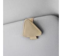 Support magnétique pour lunettes de soleil en cuir synthétique pour voiture, s'adapte à la plupart des pare-soleil, pour un rangement organisé des lunettes (beige)