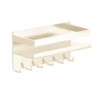 Support Magnétique pour Porte de Réfrigérateur,Étagère Aimantée Sans Perçage avec Crochets pour Placard - Organisateur de Plan de Cuisine,Pour Garde-Manger Garage Buanderie Dortoir Bureau Maison Casie