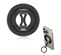 Support Magnétique pour Smartphones (6,7-6,9 Pouces) - Double Anneau,Pivot 360°,Compatible Qi2,pour Fitness/Salle de Sport,Universel Android & iOS - Support Téléphone Voiture,Bureau,Maison (Noir)